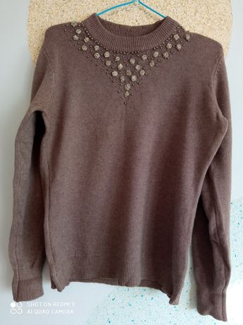 Brązowy sweter damski M/L