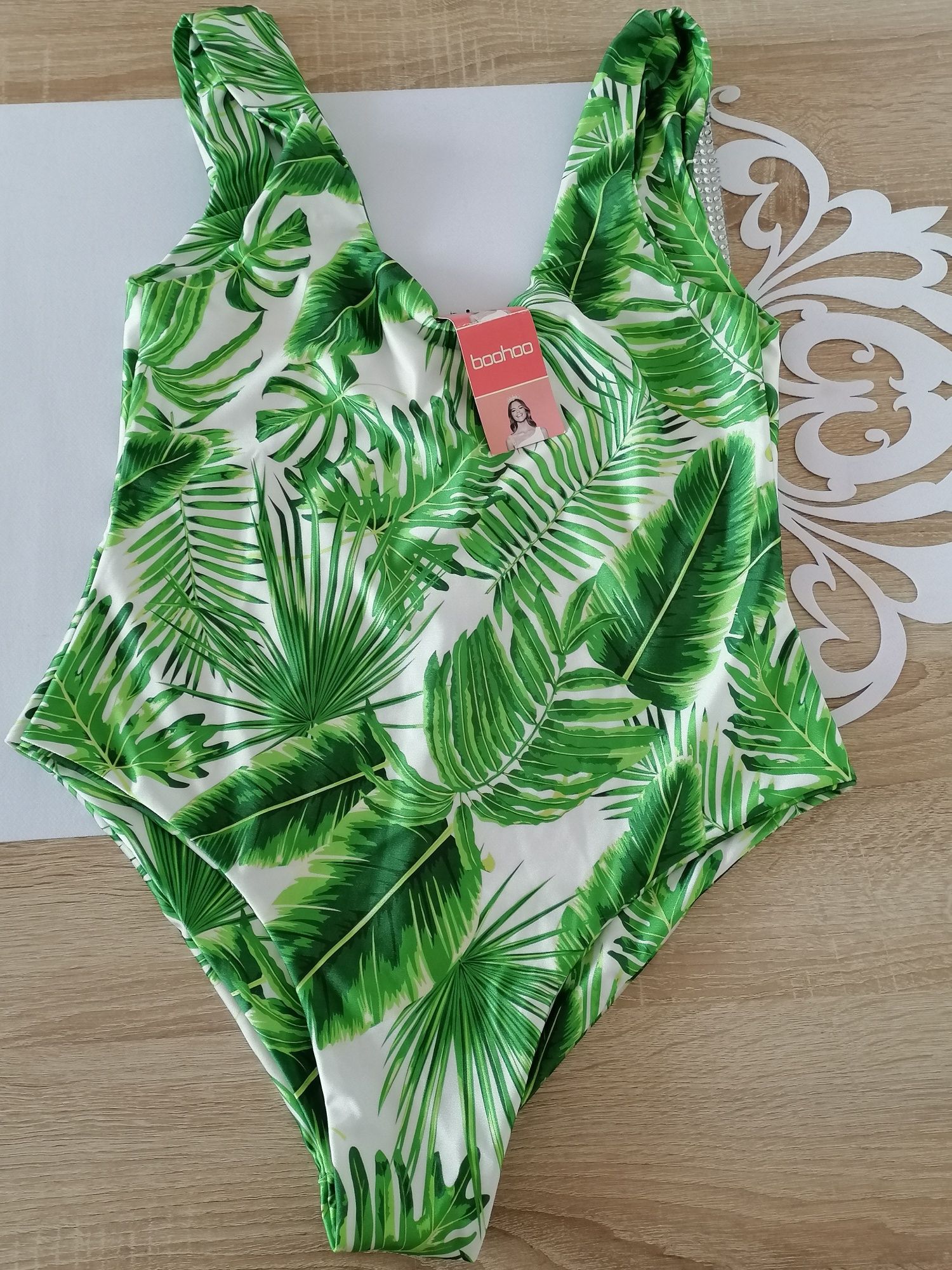 Boohoo strój kąpielowy liście ML