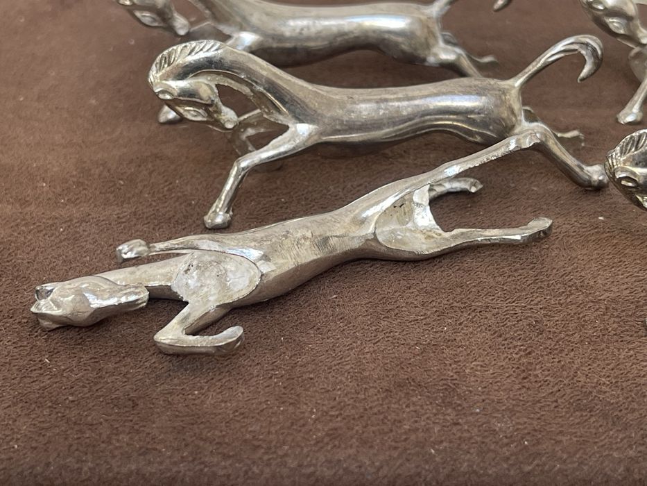 Art Deco Konie Stare Masywne Posrebrzane Koziołki Pod Sztućce.