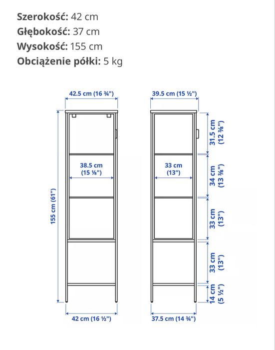 Witryna szkło metal antracytowa