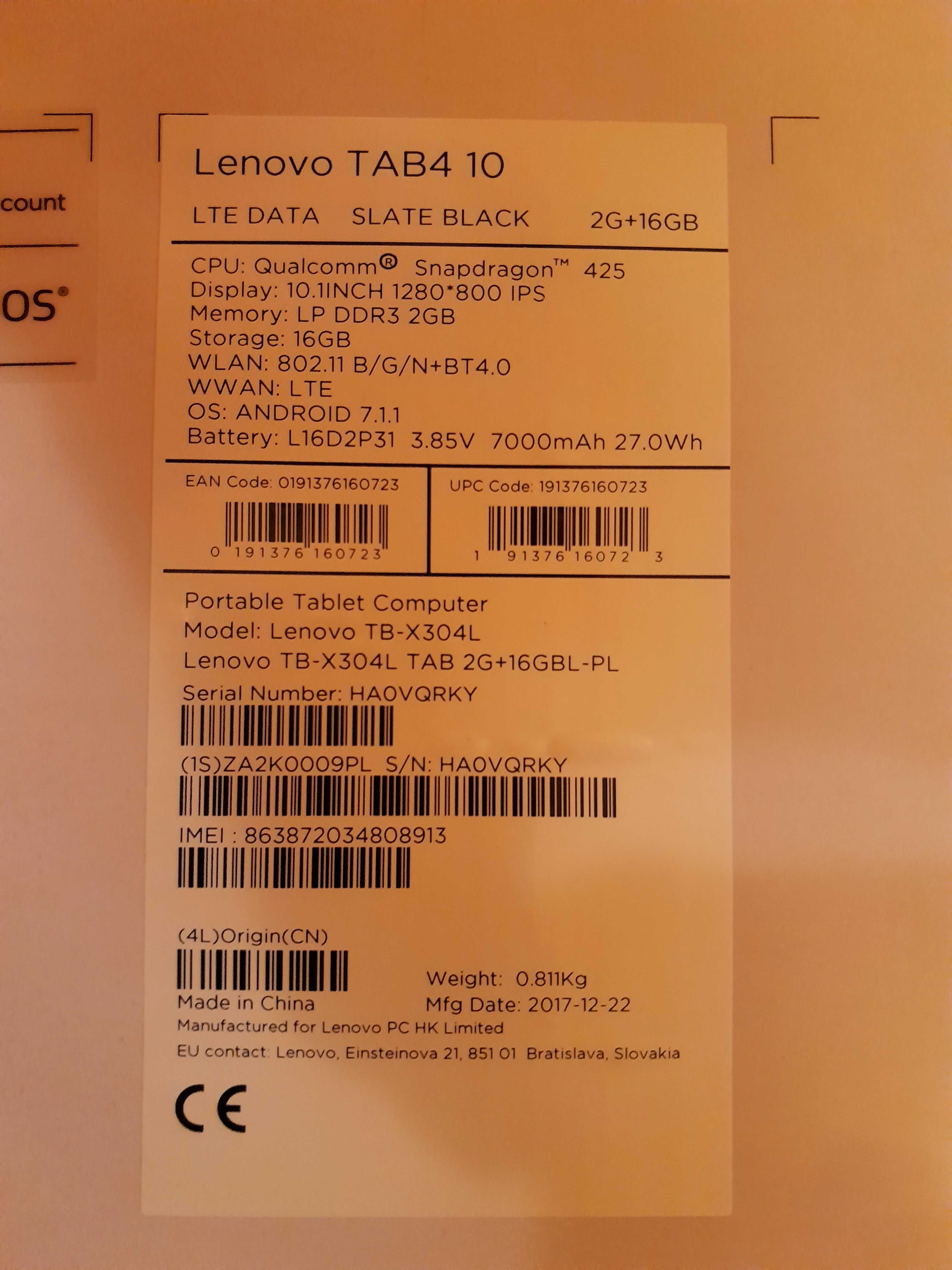 Tablet Lenovo TB-X304L LTE