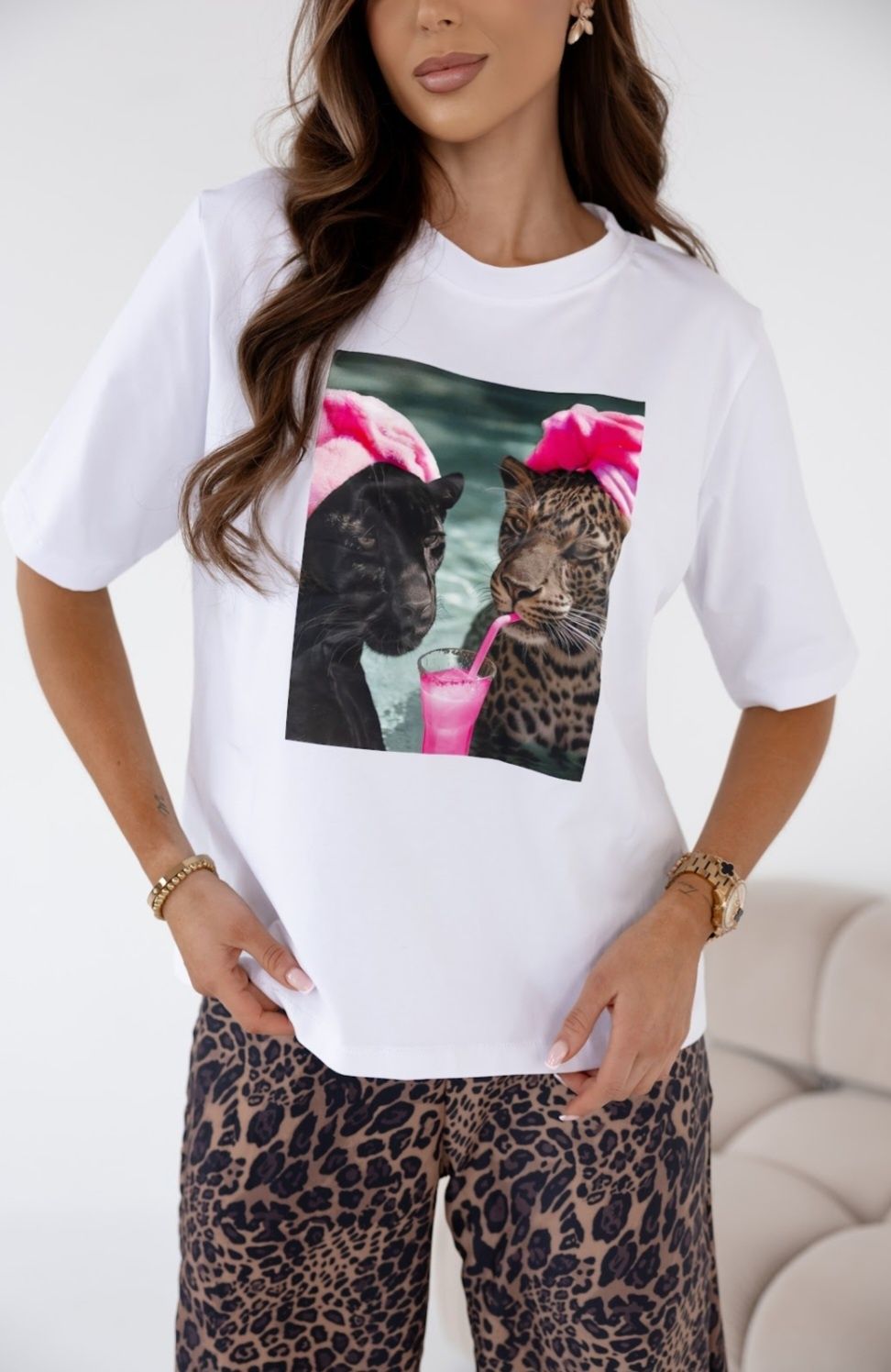 Komplet pantera Tshirt + szerokie spodnie