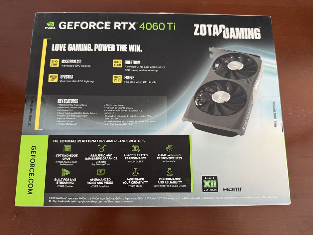 Відеокарта Zotac RTX 4060 ti 16 gb (НОВА)