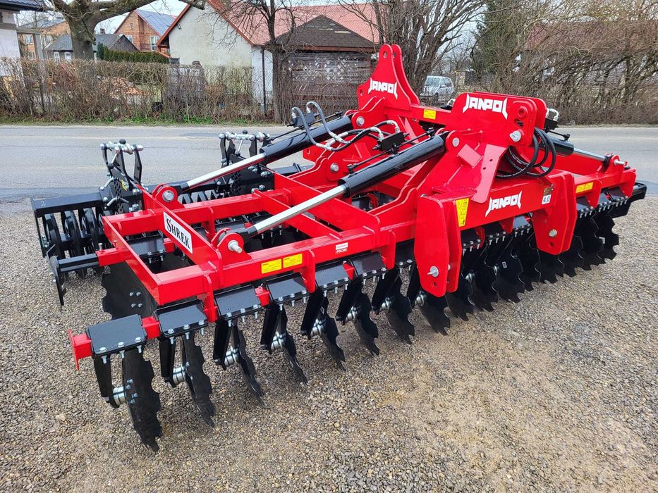 brona talerzowa hydrauliczna JANPOL SHREK 4m 560 talerz daszek 600