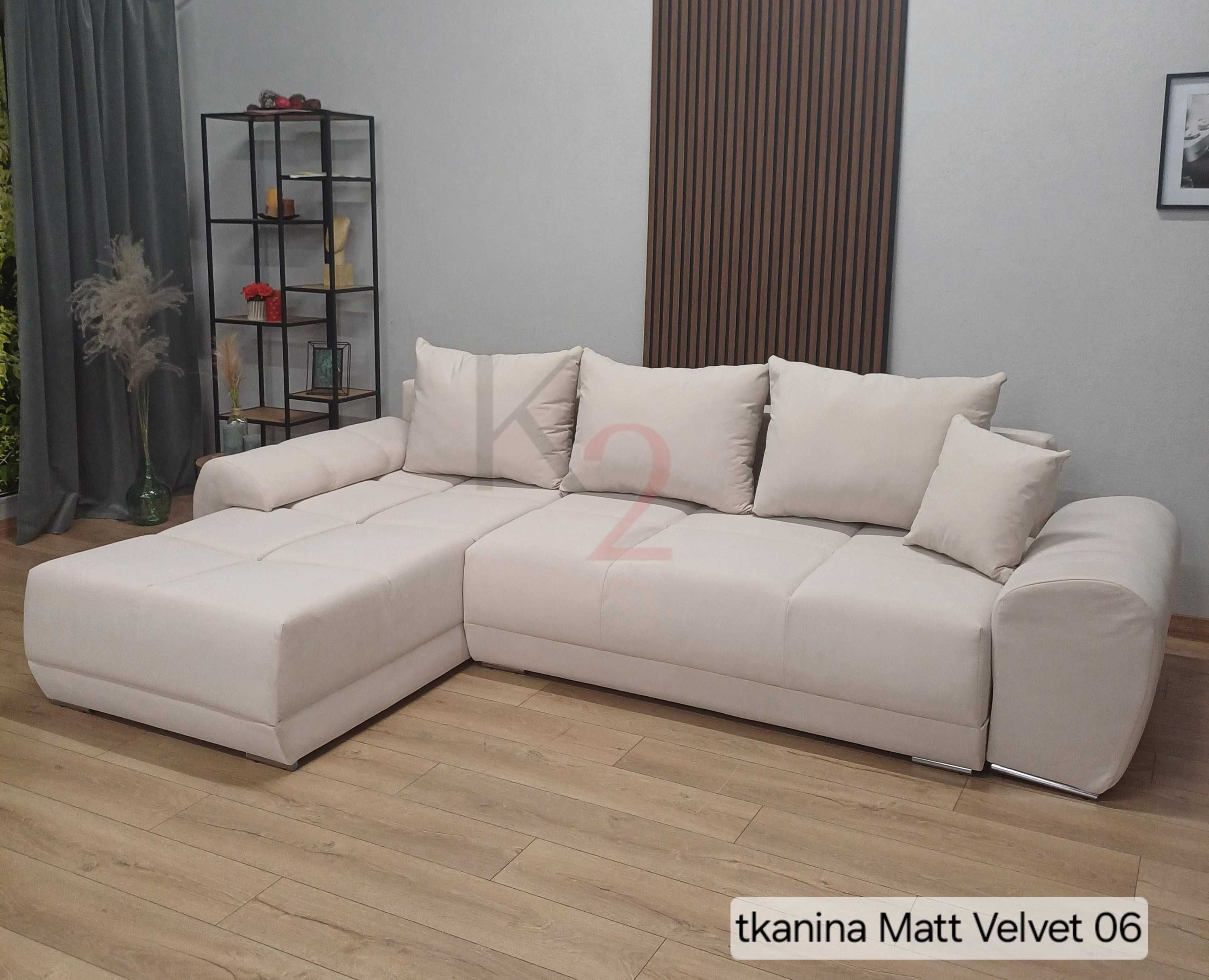 Narożnik  ALASKA Rogówka  Sofa Kanapa Łóżko Pikowana do salonu +GRATIS