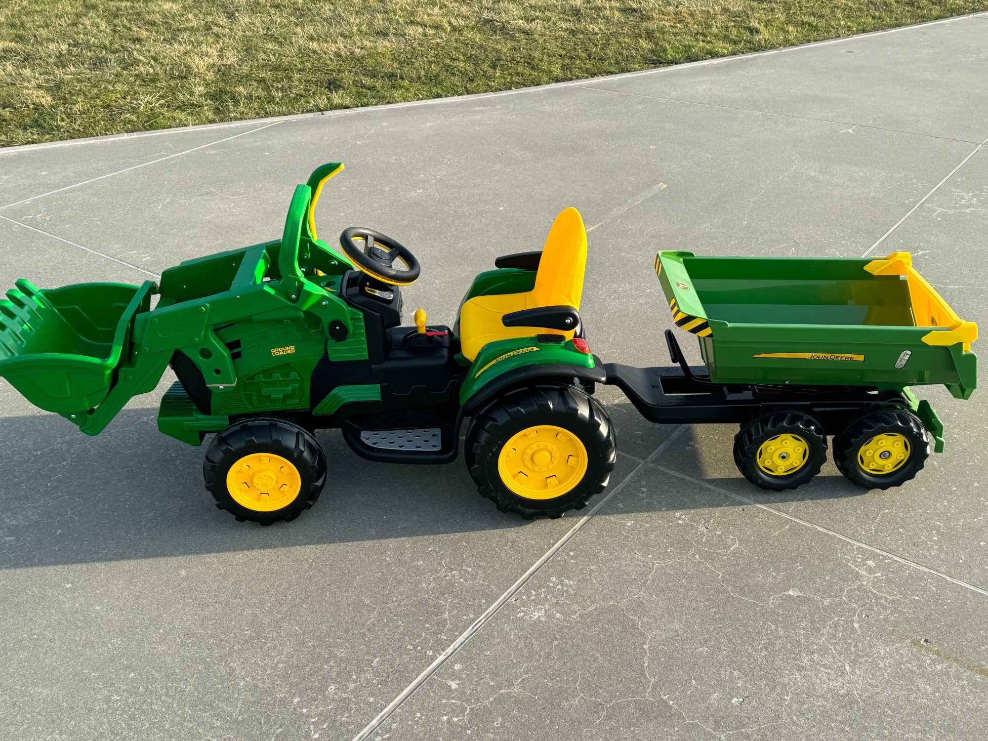 John Deere koparka + przyczepa dwuosiowa traktor dla dzieci NOWY!