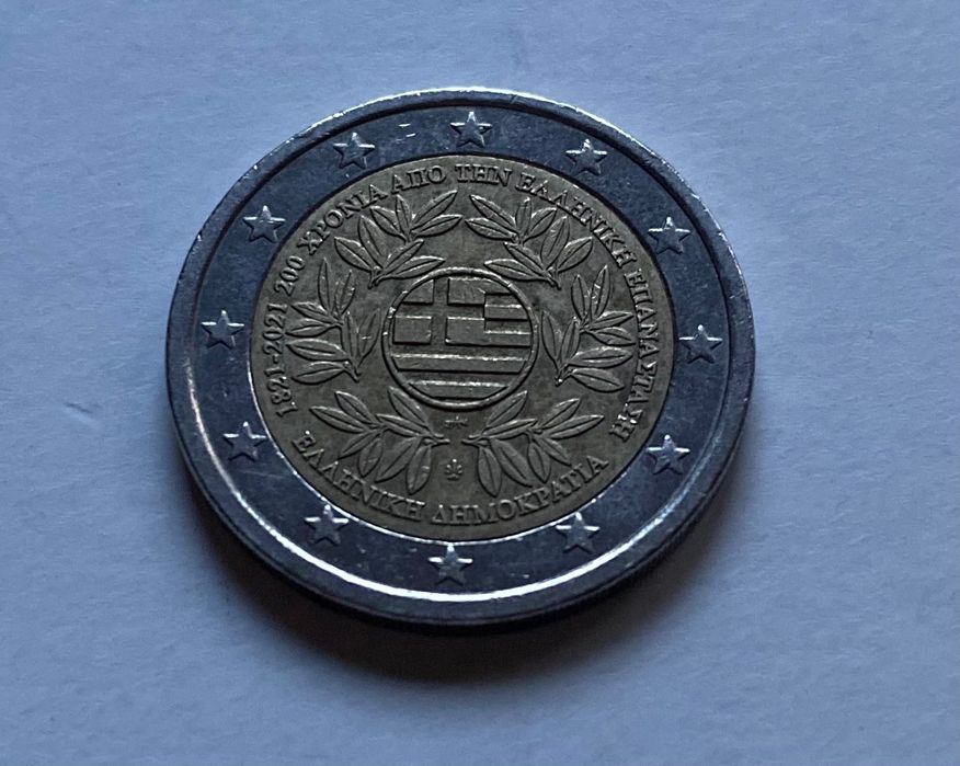 Moeda - 2€ - Grécia - 2021 - Euro - Revolução Grega