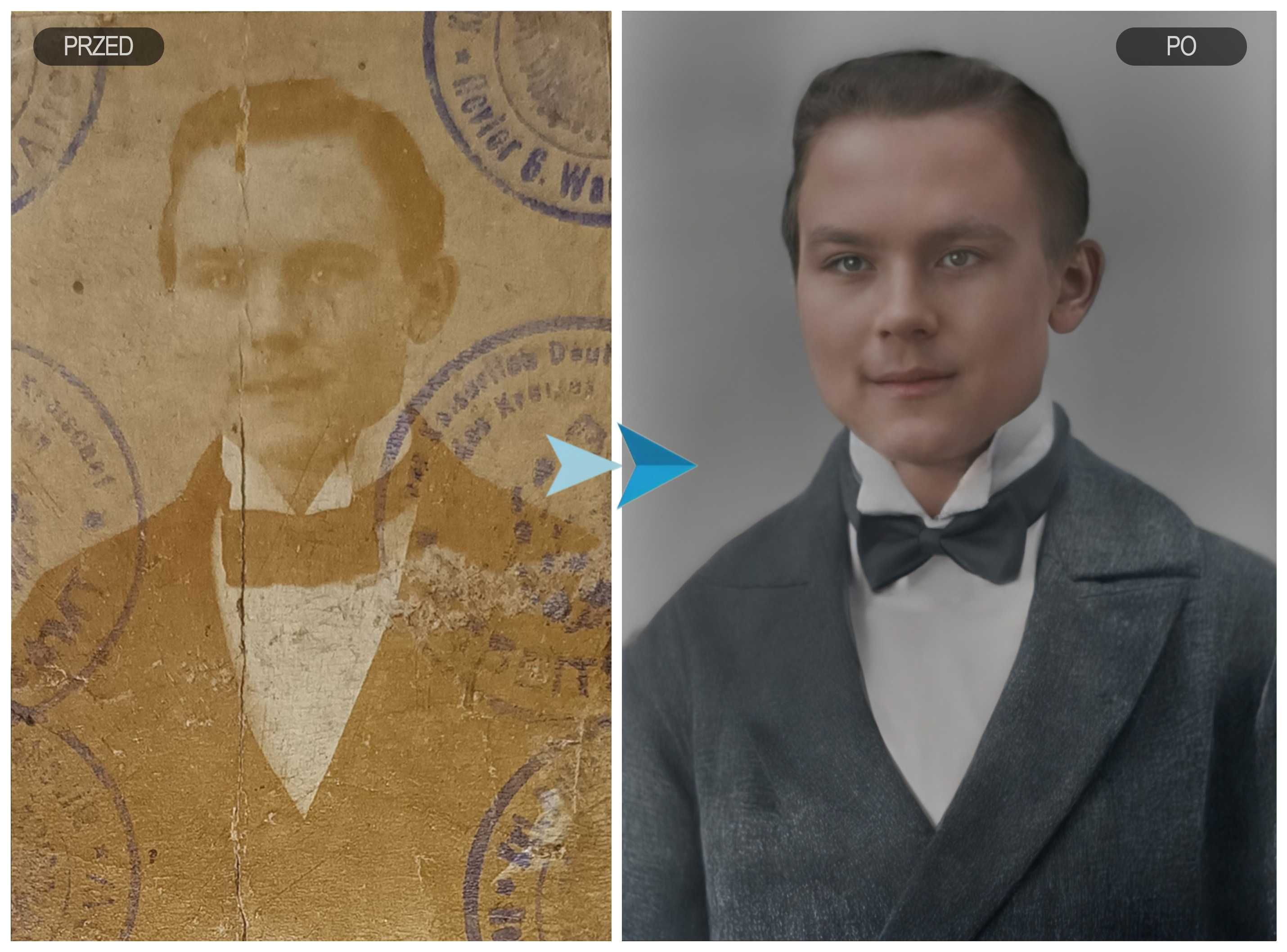 Renowacja starych zdjęć, poprawa jakości, retusz