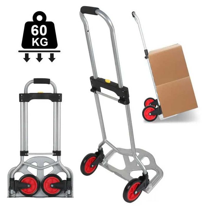 Składany wózek transportowy LZQ aluminiowy, udźwig 60 kg