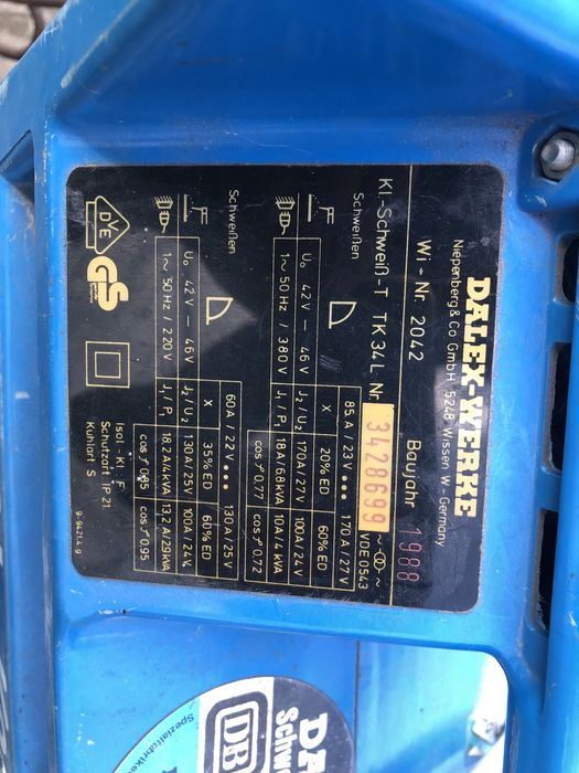 Spawarka Dalex 380/230 V solidna 170 A Germany