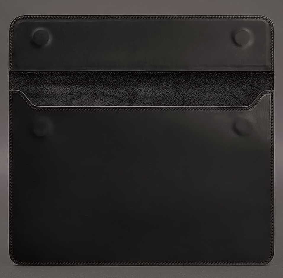 Кожаный черный чехол для MacBook 13,конверт, на 13 дюймов