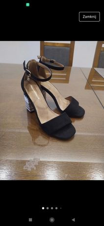 Sandały buty zamszowe czarne nowe primamoda Zara 38