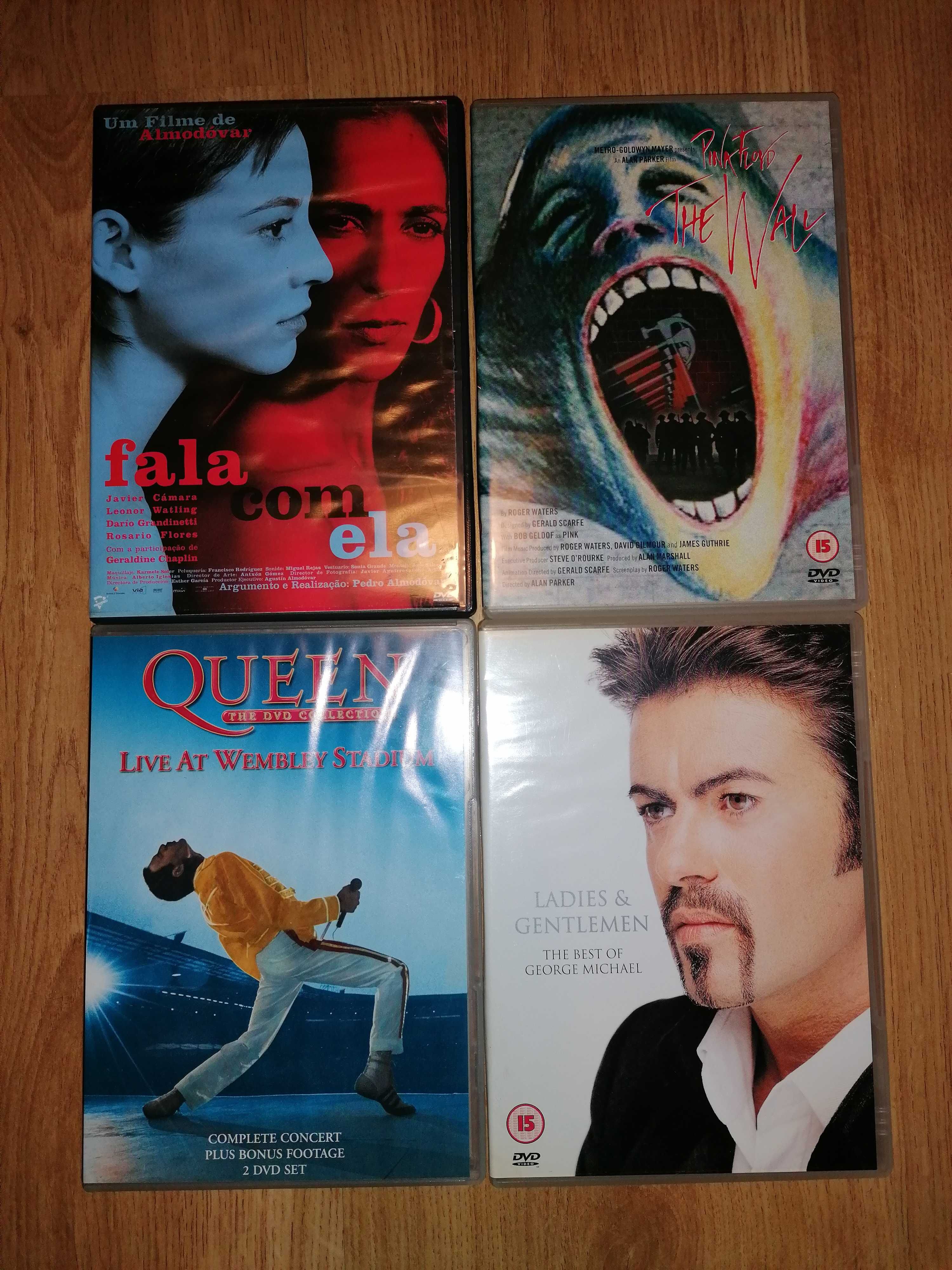 Vários DVDs Almodóvar, Pink Floyd, Queen, George Michael