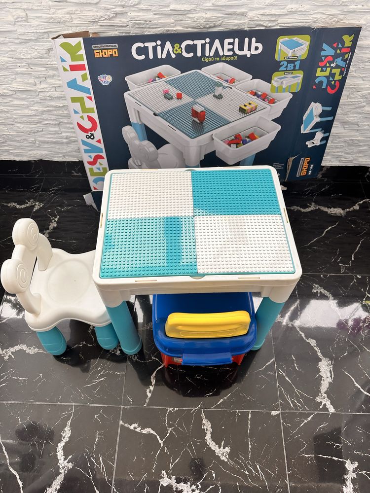 Стіл конструктор пісочниця з стільцем Limo toy