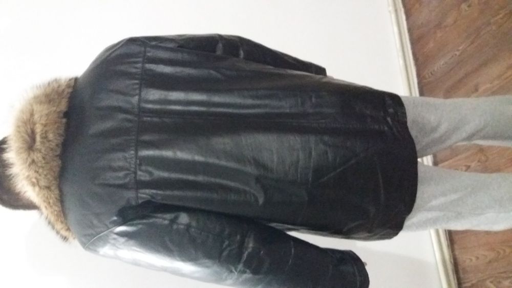 Дубленка мужская с натуральным мехом волка 56 размер