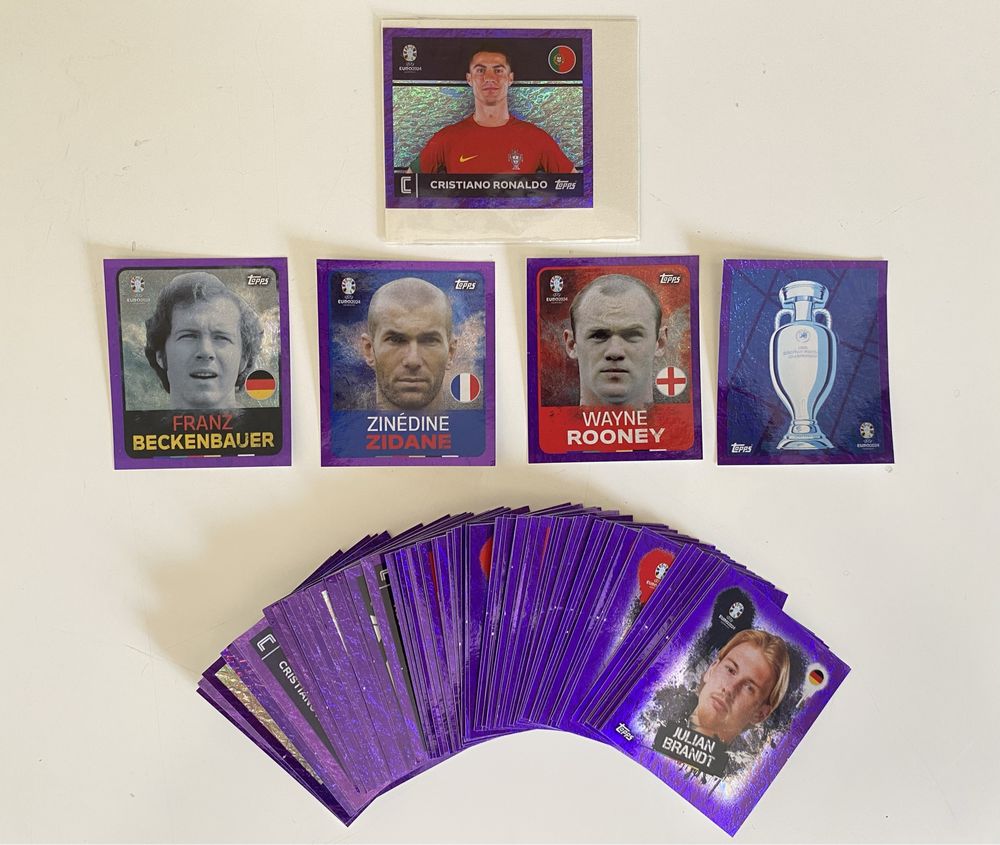 Cromos Euro 24 Topps coleção completa roxos / Paralelos Purple