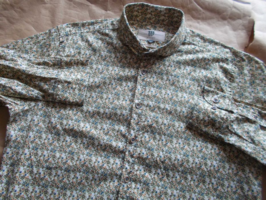 XL BERTONI WHITE Premium 2 FOLD Luksusowa Koszula Męska XL 43 Szwecja