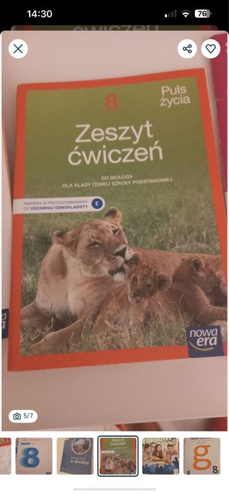 Biologia kl 8 Zeszyt cwiczen szkola podstawowa puls zycia