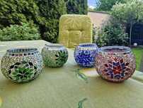 Tureckie lampiony kolorowe na tea light, styl orientalny