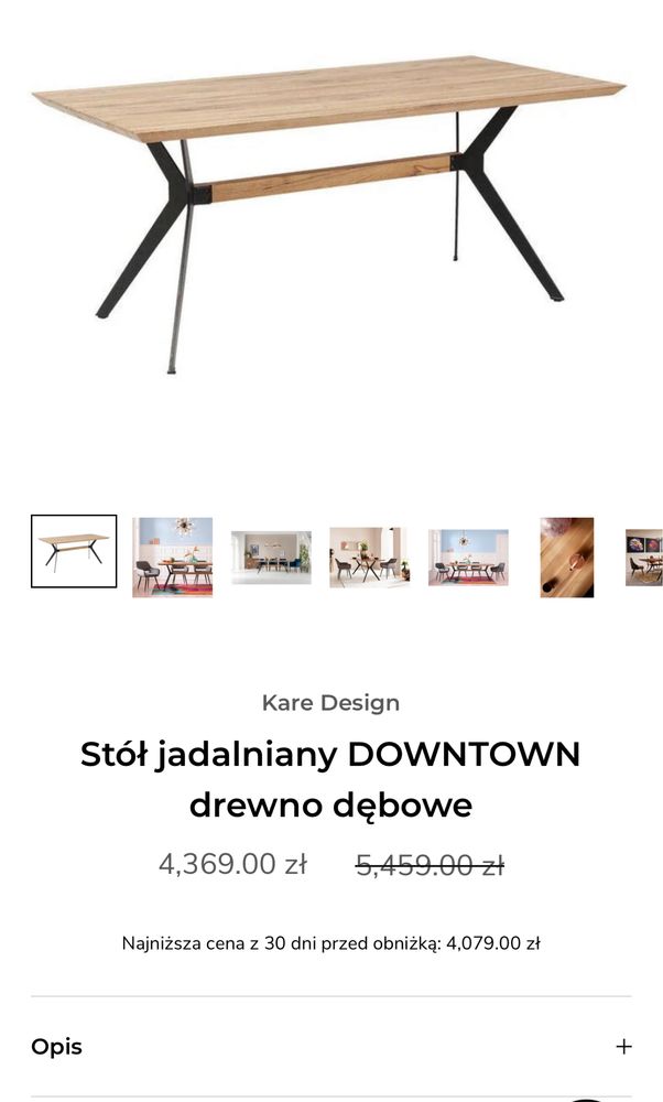 Stół do jadalni- drewniany KARE Design 220x100