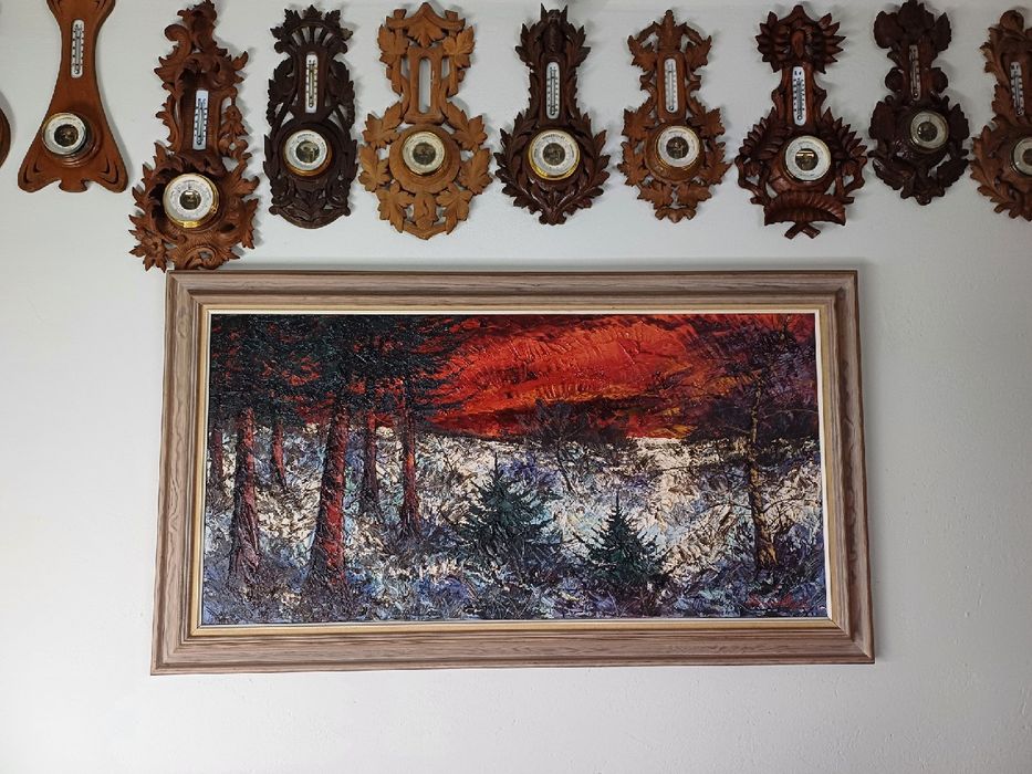 Stary obraz na płótnie KRISTIAN BJULVER (1910-)  .