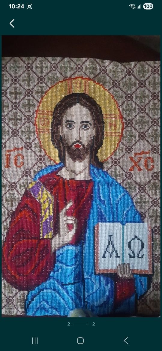 Вишивка нитками на конві