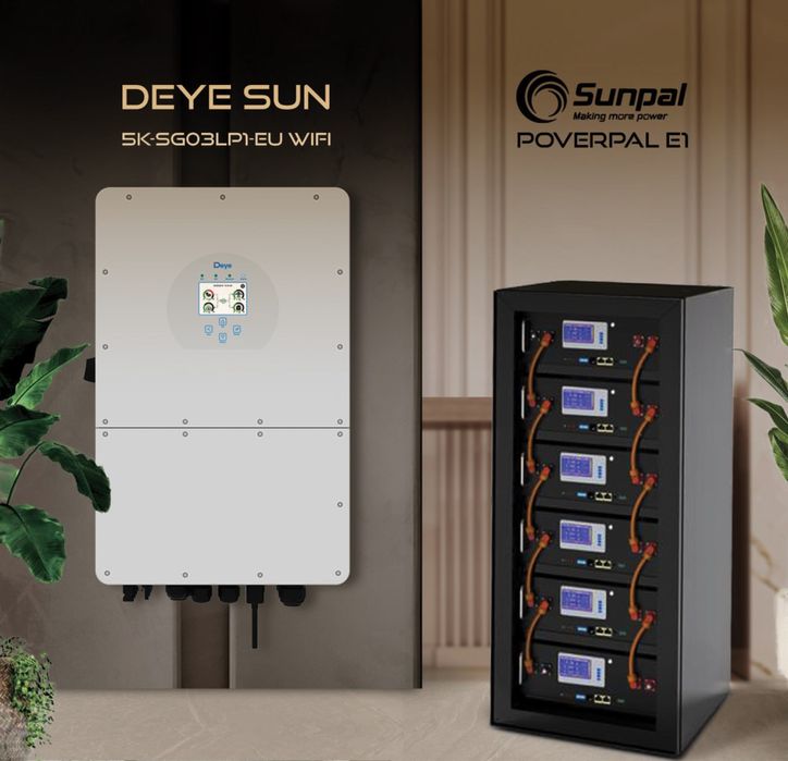 Інвертор DEYE SUN-5K-SG03LP1-EU + АКБ Sunpal PP-E1-10кВт