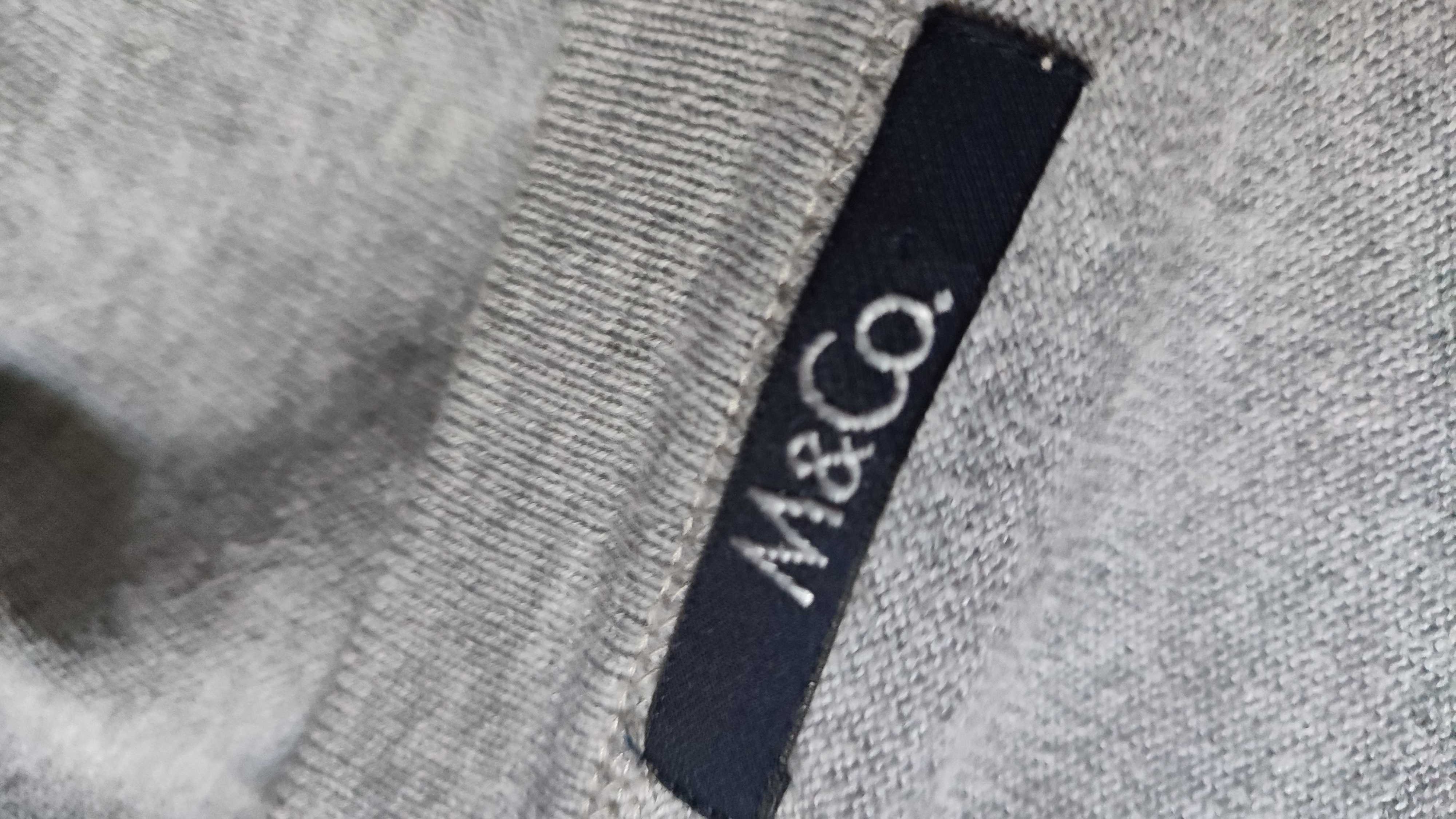 Bawełniany sweter męski szary zapinany na guziki M&S rozmiar M