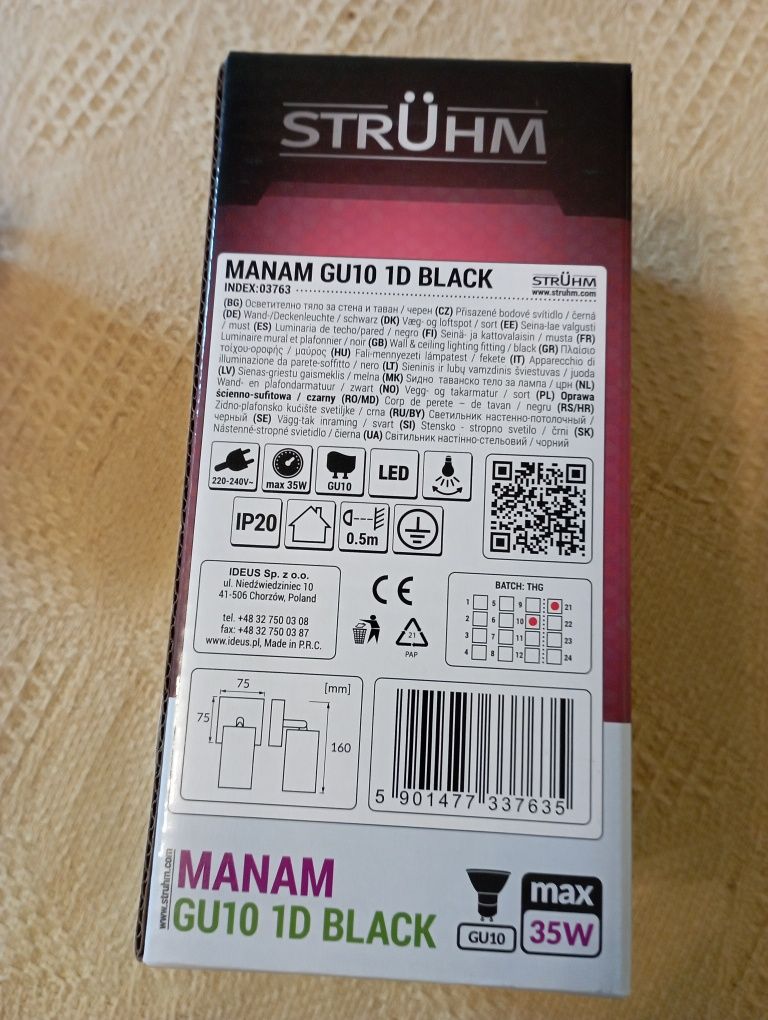 Halogen czarny mat