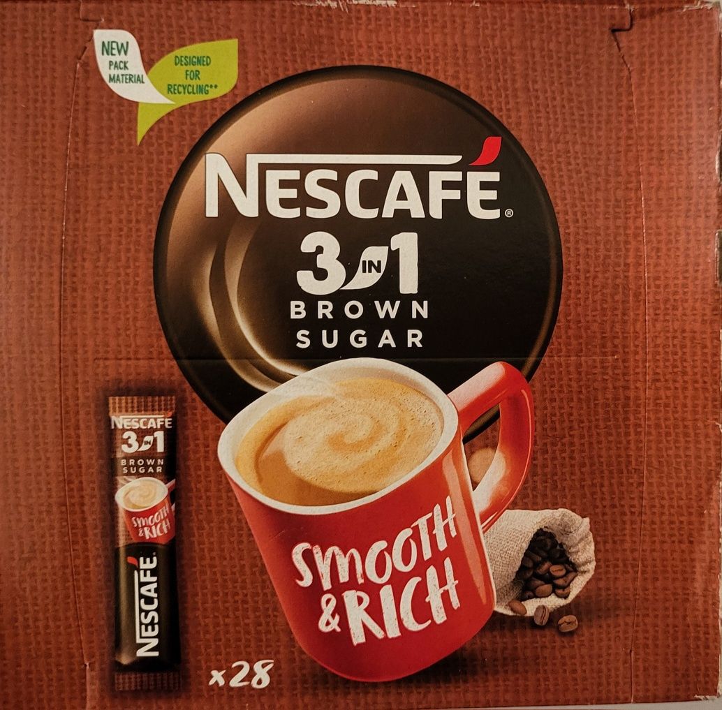 Nescafe 3w1 brązowy cukier, 28 saszetek