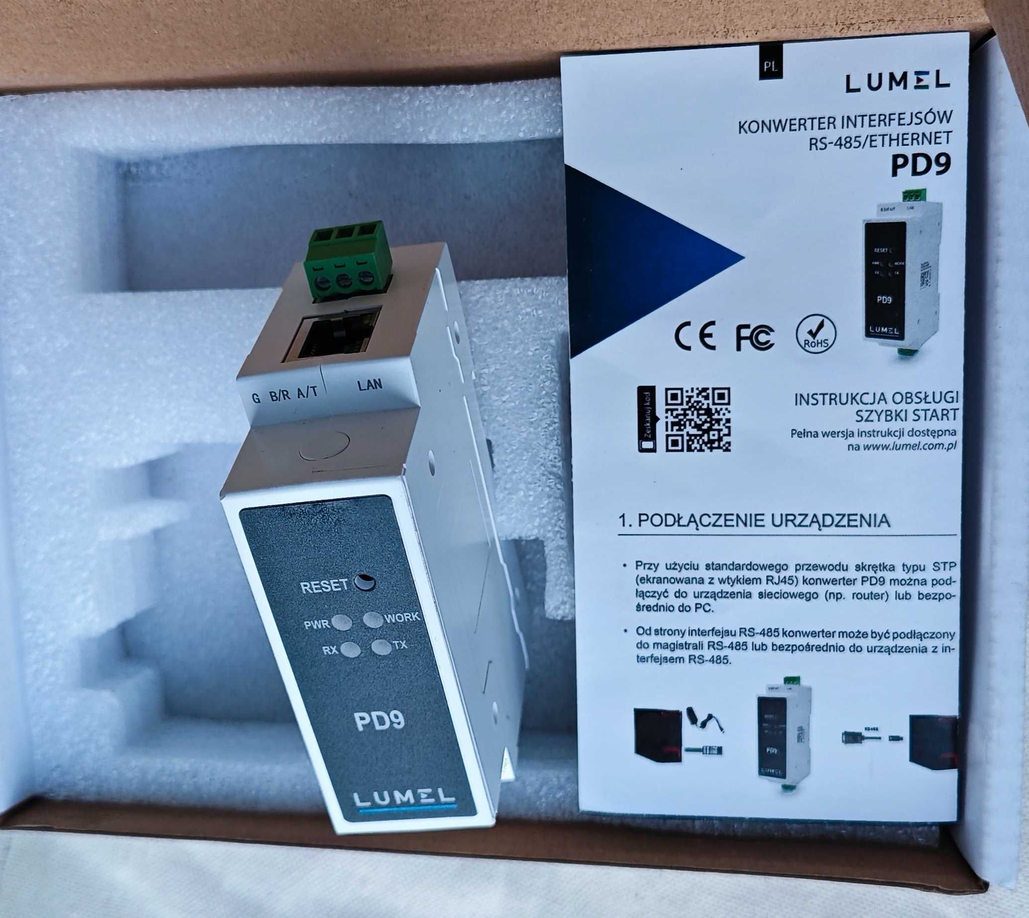 Konwerter interfejsu RS485/ETHERNET | PD9