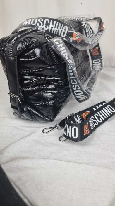 Torba maly mis Moschino torebka pikowana śliska nowość logowana hit