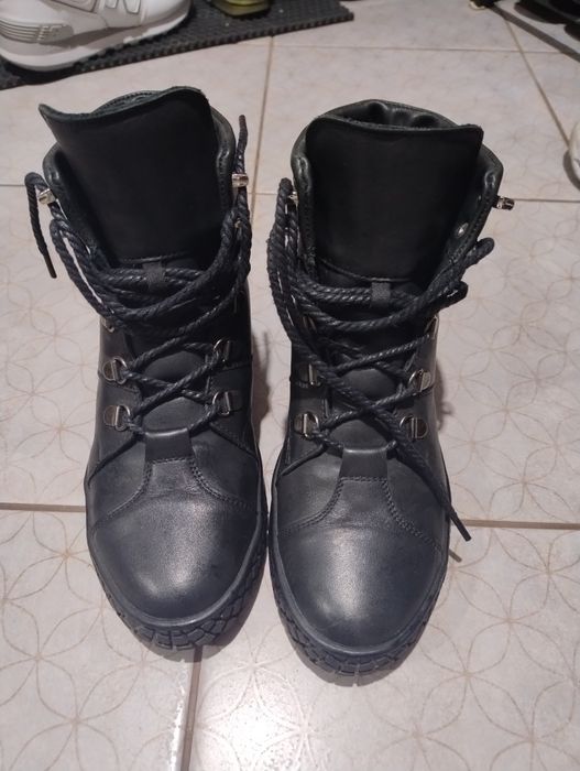 Ботінки, чоботи шкіряні 36р 24см устілка осінь/єврозима утеплені