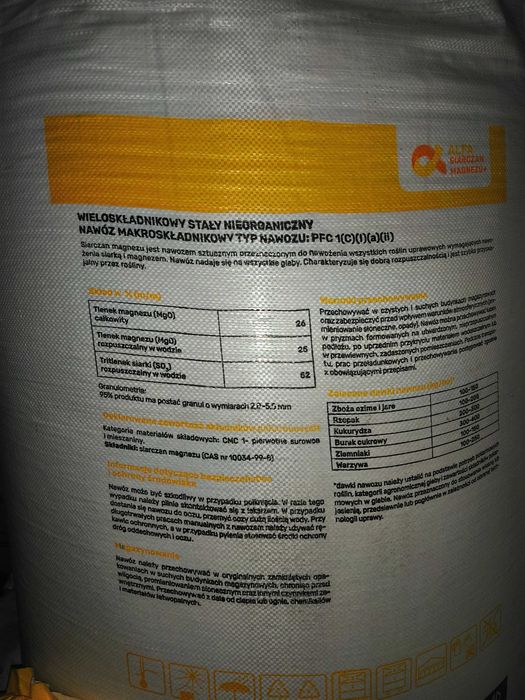 Siarczan magnezu MgO 26%, SO3-52%- Kizeryt syntetyczny