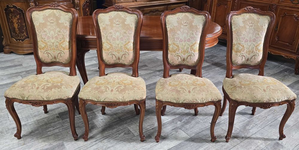 Unikatowy Francuski Rozkładany Stół + 4 Krzesła