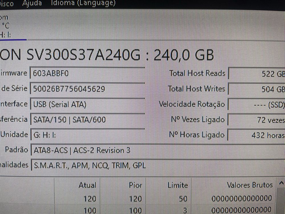 SSD Kingston 240gb - 2h uso