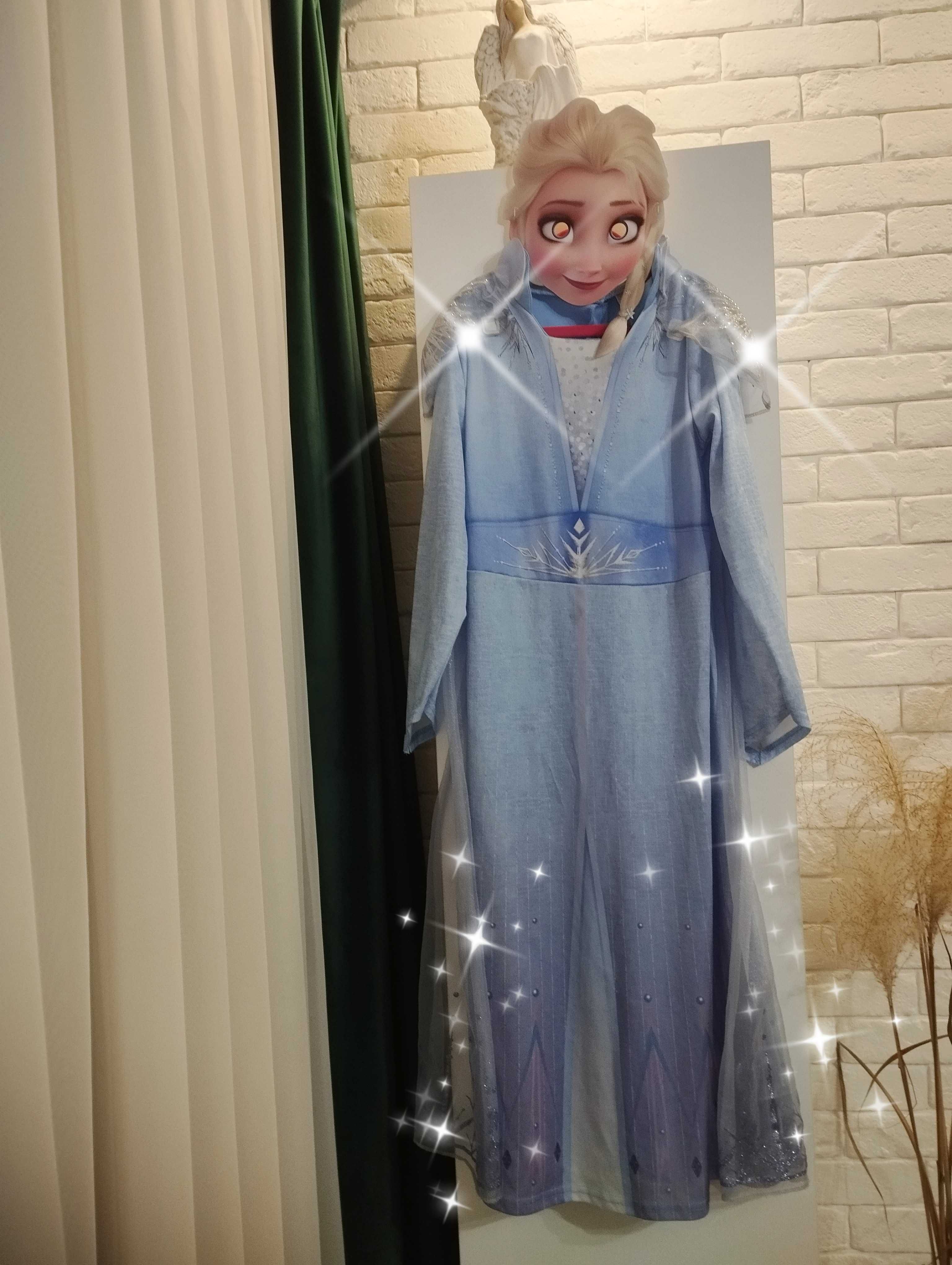 Strój sukienka Frozen ELSA r 134/140 maska korona warkocz