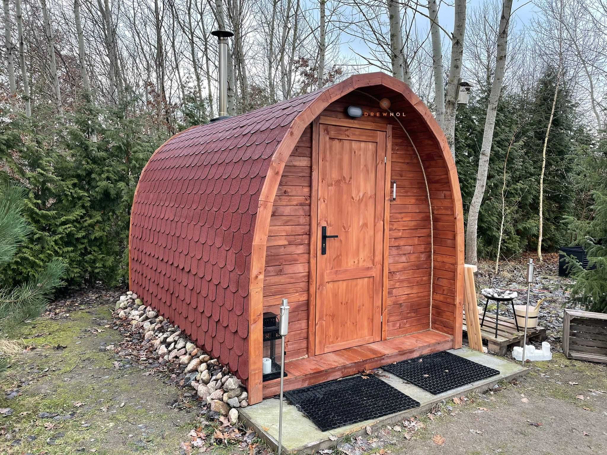 Sauna ogrodowa, sauna beczka, sauna owalna, sauna igloo, sauna Drewnol