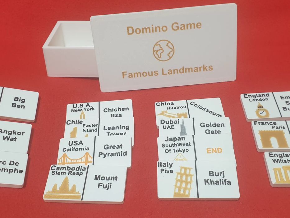 Jogo de Dominó com Monumentos Famosos do Mundo