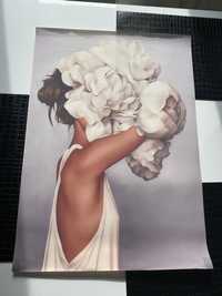 Plakat kobieta kwiat , 50cmx70cm