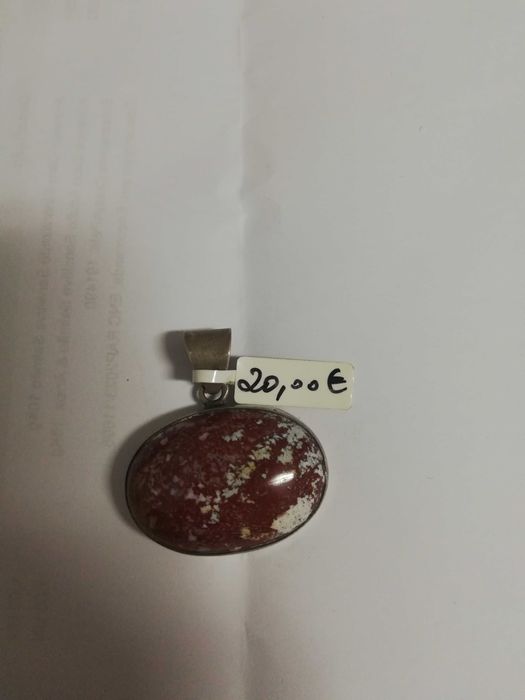 Pendentes de prata antiga com pedras semi preciosas