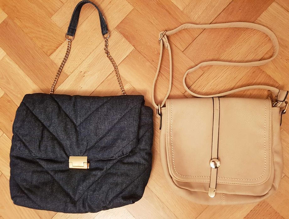 2 torebki Zara granatowa i beżowa Jenny Fairy