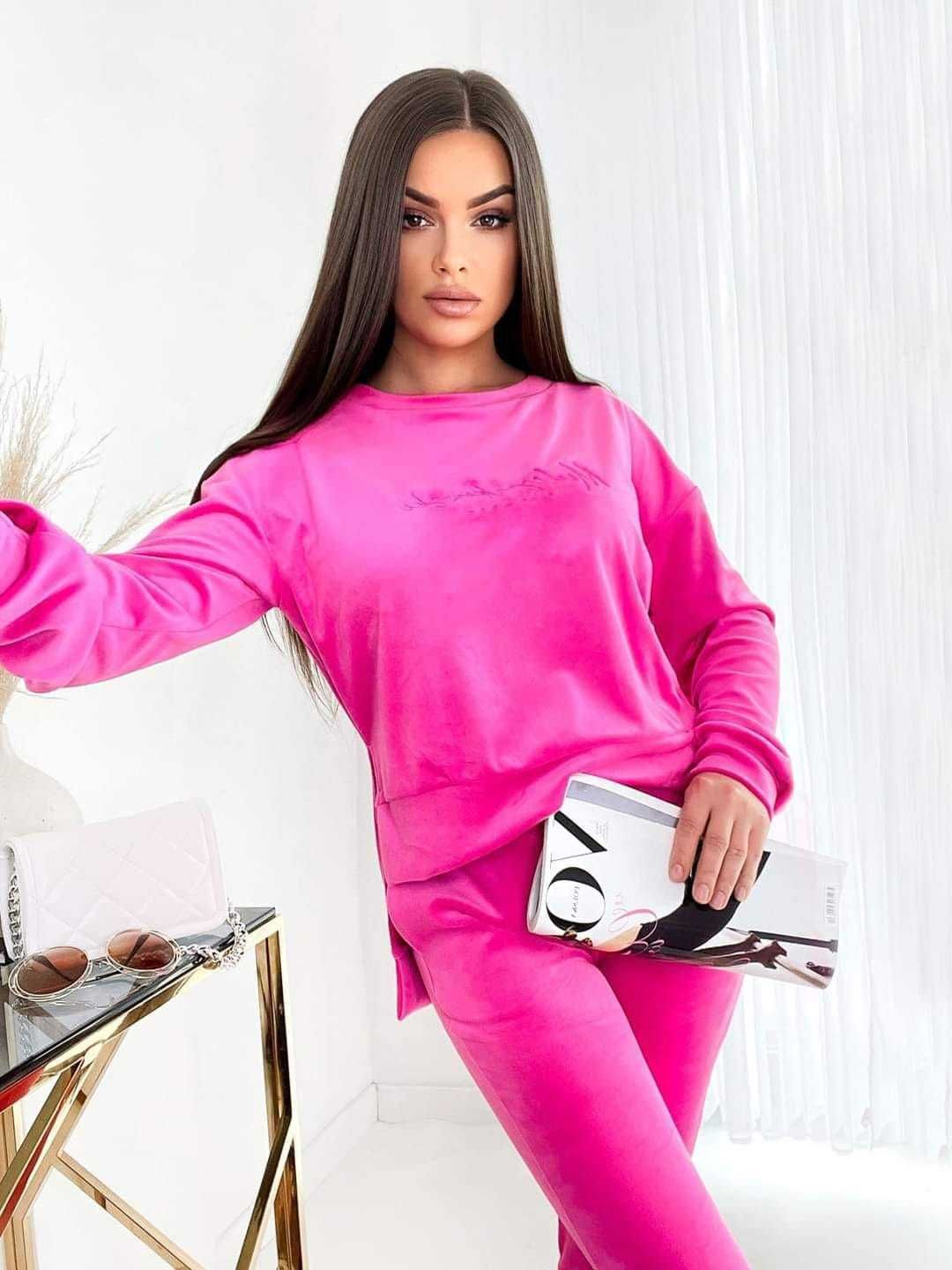 Dres By Mielczarkowski minky welur - S i L - polska produkcja - różowy