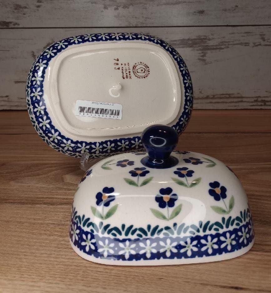 Maselniczka ceramika Bolesławiec pół kostki masła