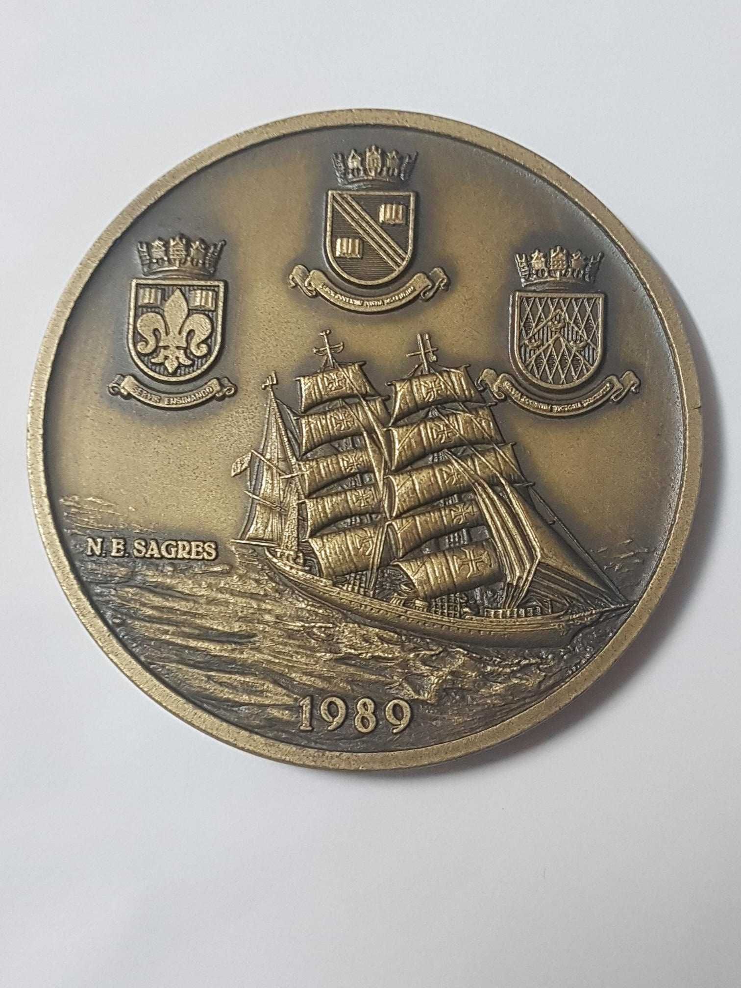 Medalha Bronze Marinha 1989 Navio E.Sagres (25ºAnivºIncorporação) NOVA