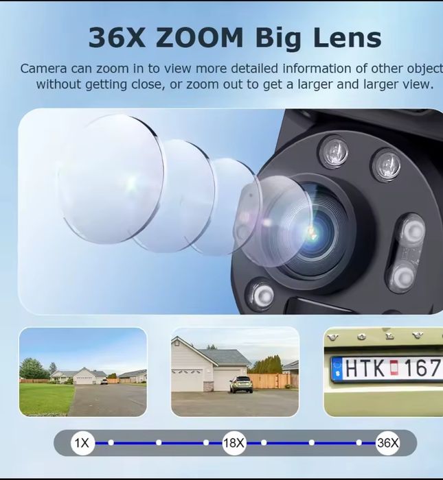 Kamera Solarna 36xZoom 4G LTE SIM 4K 8MP+KartaSD128GB