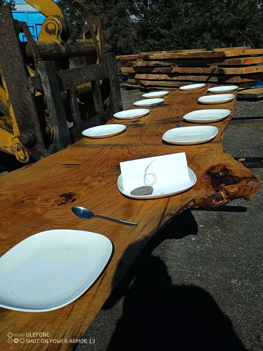 Monolit Blat DĘBOWY Piękny Ogromny Potężny Forszt Blat dla 15 osób