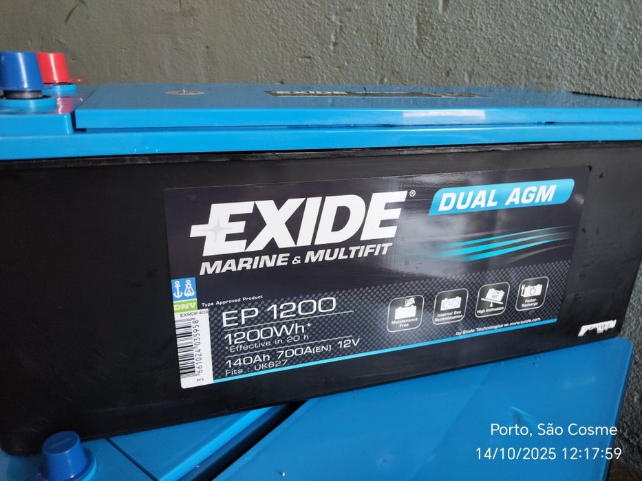 EXIDE dual AGM Marítimas é caravanas 1200w