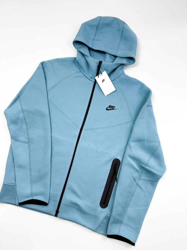 Оригінал! Чоловіче Зіп Худі Nike Tech Fleece блакитне (S/M/L) / Нове!