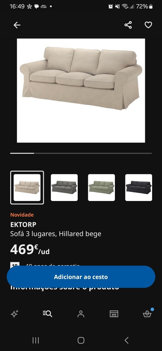 Vendo sofá IKEA ótimo estado